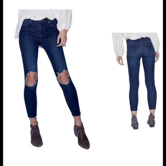 Free People Busted Knee Jeans Sz 31 - Picture 3 of 10